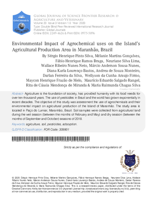 Environmental Impact of Agrochemical uses on the Island2019;s Agricultural Production Area in MaranhE3;o, Brazil