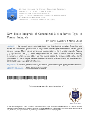 New Finite Integrals of Generalized Meliin-Barnes Type of Contour Integrals