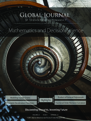 GJSFR-F Mathematics: Volume 22 Issue F1