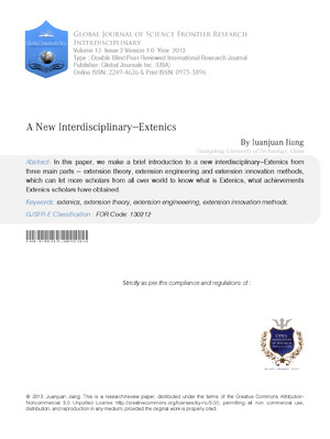 A New Interdisciplinary-Extenics