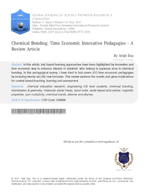 Chemical Bonding: Time Economic Innovative Pedagogies - A  Review Article