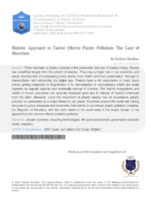 Holistic Approach to Tackle (micro)Plastic Pollution: The Case of Mauritius