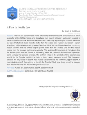 A Flaw in Hubble Law