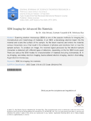 SEM Imaging for Advanced Bio Materials