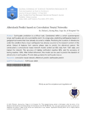 Aftershock Predict based on Convolution Neural Networks