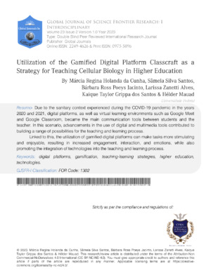 Utilization of the Gamified Digital Platform Classcraft as a Strategy for Teaching Cellular Biology in Higher Education
