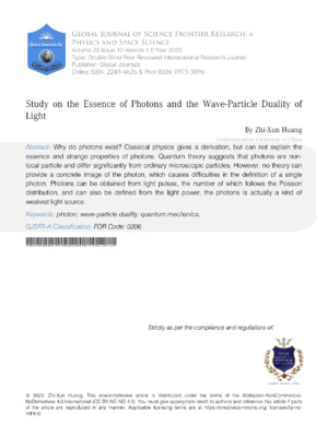 Study on the Essence of Photons and the Wave-Particle Duality of Light