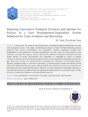 Balancing Coexistence: Ecological Dynamics and  Optimal Tax Policies in a Dual  Phytoplankton-Zooplankton System Influenced by  Toxin Avoidance and Harvesting