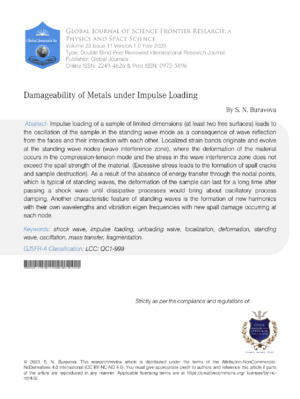 Damageability of Metals under Impulse Loading