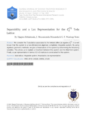 Separability and a Lax Pair for the c_{2}{(1)} Toda lattice