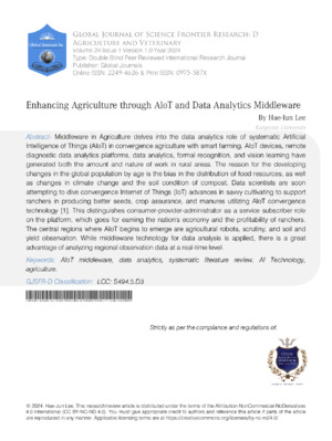 Enhancing Agriculture through Alot and Data an Alytics Middleware