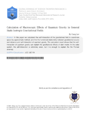Calculation of Macroscopic Effects of Quantum Gravity in General Static Isotropic Gravitational Fields