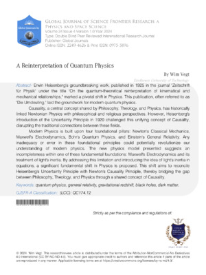 A Reinterpretation of Quantum Physics