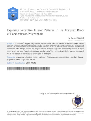 Exploring Repetitive Integer Patterns in the Complex Roots of Homogeneous Polynomials