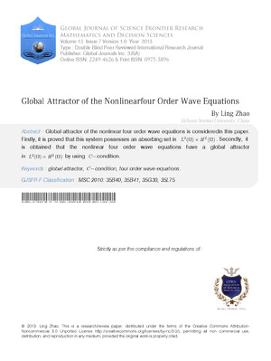Global Attractor of the Nonlinear Four Order Wave Equations