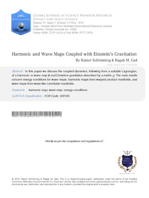 Harmonic and Wave Maps Coupled with Einsteinas Gravitation