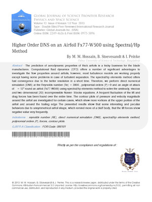 Higher Order DNS on an Airfoil Fx77-W500 Using Spectral/hp Method