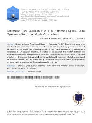 Lorentzian Para Sasakian Manifolds Admitting Special Semi Symmetric Recurrent Metric Connection