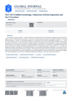 TEP-UCF Unified Cosmology: Coherence-Driven Expansion and the Ξ Invariant