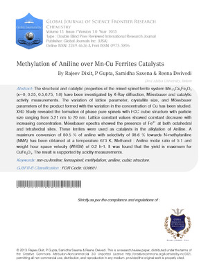 Methylation of Aniline over Mn-Cu Ferrites Catalysts