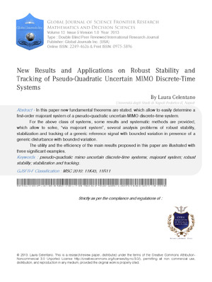 New Results and Applications on Robust Stability and Tracking of Pseudo-Quadratic Uncertain MIMO Discrete-Time Systems