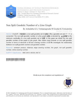 Non Split Geodetic Number of a Line Graph