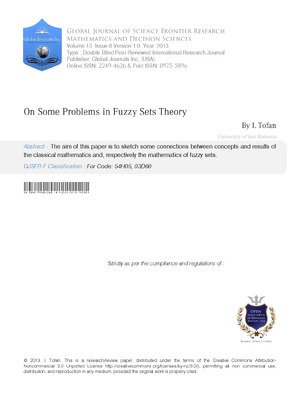 On Some Problems in Fuzzy Sets Theory