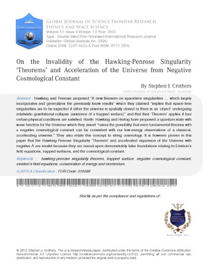 On the Invalidity of the Hawking-Penrose Singularity aTheoremsa and Acceleration of the Universe from Negative Cosmological Constant