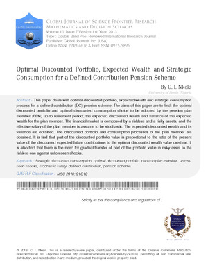 Optimal Discounted Portfolio, Expected Wealth and Strategic Consumption for a Defined Contribution Pension Scheme