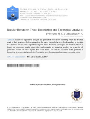 Regular Recursion Trees: Description and Theoretical Analysis