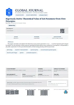 Rigorously Derive Theoretical Value of EoS Parameter from First Principles