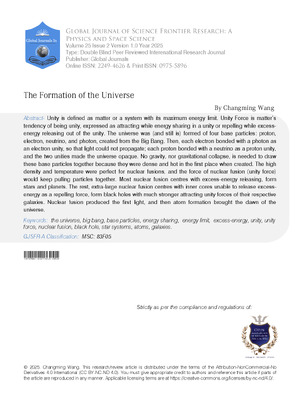 The Formation of the Universe