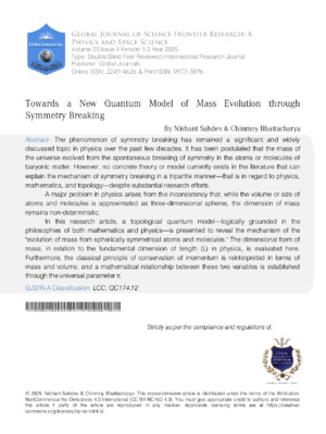  Towards a New Quantum Model of Mass