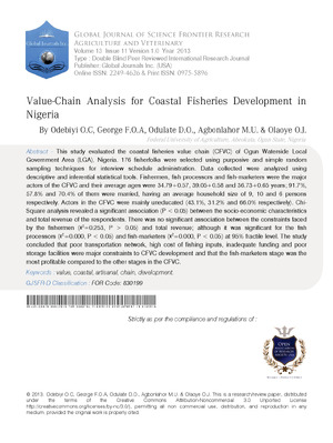 Value-Chain Analysis for Coastal Fisheries Development in Nigeria